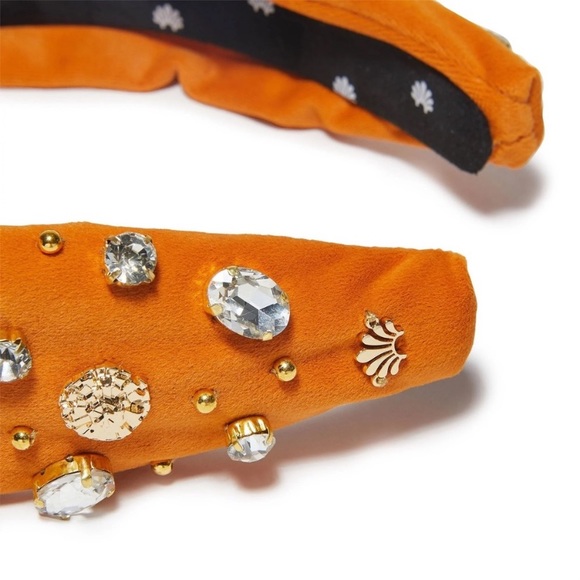 Lele Sadoughi Orange Knotted Gameday Fan Headband - Picture 6 of 12